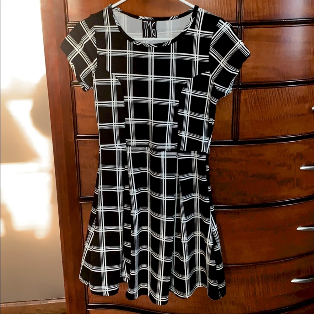 Black and White Plaid Dress